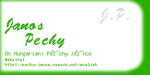 janos pechy business card